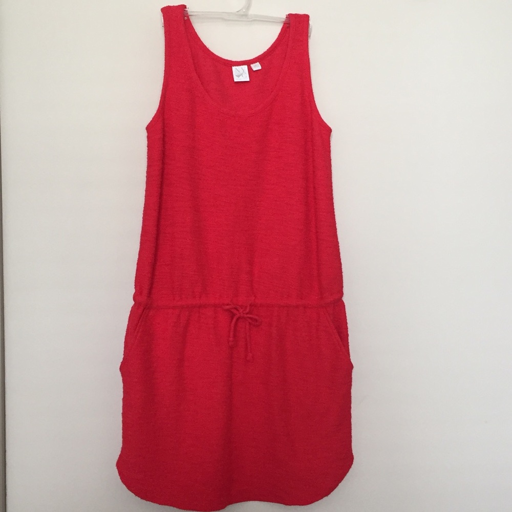 Red terry dress